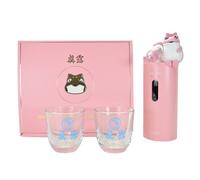 Jinro Soju Dispenser with 2pcs of Soju Glasses, Automatic Drink Dispenser for Soju Only, Classic Soju Brand Merch, Korean Soju, Funny Gifts, Silicone Tube 2 Sizes, C-Type Charging, Pink