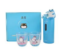 Jinro Soju Dispenser with 2pcs of Soju Glasses, Automatic Drink Dispenser, Touchless, Classic Soju Brand Merch, Korean Soju, Funny Gifts, Silicone Tube 2 Sizes, C-Type Charging [Official License]