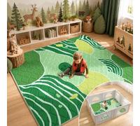Jinrobabes Baby Play Mats for Floor, 127x127 cm Foldable Washable Baby Playmats,Thicken One-Piece Soft Play mats for Babies & Toddlers(Ladybug, 127X127CM)