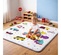 Jinrobabes Foam Baby Play Mat, Extra Large Anti-Slip Playpen Mat,Thicken One-Piece Activity Playmats for Infants, Babies & Toddlers, Non-Slip Portable Baby Floor Mat for Play (White, 150X180CM)