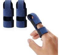 JINRUBY Finger Splint - 2 Pcs Full Coverage Trigger Finger Splint Finger Support Brace Finger Straightener Finger Protector Splints for Arthritis Pain Relief & Broken Knuckle Immobilisation (Blue)