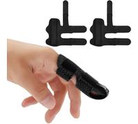 JINRUBY Finger Splint - 2 Pcs Full Coverage Trigger Finger Splint Finger Support Brace Finger Straightener Finger Protector Splints for Arthritis Pain Relief & Broken Knuckle Immobilisation (Black)
