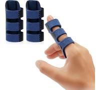 JINRUBY Finger Splint - 2pcs Adjustable Trigger Finger Splint Finger Support Trigger Finger Brace Finger Splints for Bent Broken Finger Immobilization Straightening & Arthritis Pain Relieve (Blue)