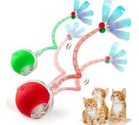 JinRui-T 2 PCS Active Rolling Ball with Tail for Dogs,Cat Chase Toy Chewie Rollie Pet Smart Chase Ball, Interactive Smart Cat Toy PetBall