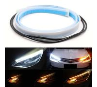JinRui-T 2Pcs 60cm Led Strip Lights for Cars - Sequential Led Strip Daytime Running Lights & Turn Signal Bulb DRL Amber/Yellow & White
