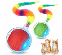 JinRui-T 2PCS Active Rolling Ball with Tail for Dogs and Cats