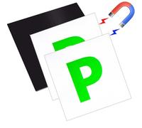 JinRui-T 3 Pack P Plates Magnetic Sticker,Reflective New Driver Sticker, P sign for New Drivers Pass Plates for Car New Driver UK