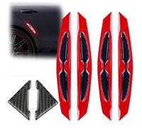 JinRui-T 6PCS Reflective Car Door Edge Protectors, Carbon Fiber, Red, Universal Fit for Door