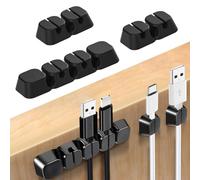 JinRui-T Cable Holder Clips,6PCS Cord Organizer Cable Management,Silicone Cable Wire Clips Ties for Charging Cable USB Mouse Wire PC Car Office Home