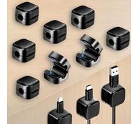 JinRui-T Magnetic Cable Clips Magnetic Cable Holder,8 PCS Cord Organizer Holder,Self Adhesive Cable Tidy Clips Magnetic Cable Organiser Desk Cable Tidy for Nightstand Bedroom Kitchen Office