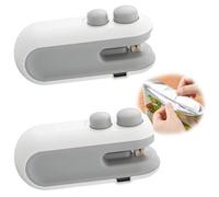 JinRui-T Mini Bag Sealer,Handheld Heat Sealer,Rechargeable Easy Seal Bag Sealer for Snacks,2 in 1 Heat Sealer and Cutter,2 PCS Bag Resealer Preservation Food Storage (White-White)