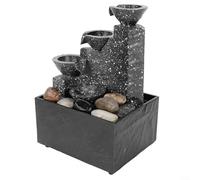 JINSBON Indoor Tabletop Fountain Water Feature Statues For Bedroom Living Room With Led Lights