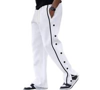 JINSBON Men's Casual Trousers Featuring Jacquard Side Patchwork for Stylish Spring and Autumn Looks (XL White)