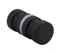 JINSBON Premium Single Groove Zinc Alloy Bathroom Shower Door Handle Knob, Chrome Plated, 30mm (Black)