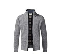 Jinsha Men's Winter Warm Knitted Cardigans Jumper Sweater Coat Leisure Comfort Wide Fit Classics Chunky Thick Lined Full Zipped up with Pockets Autumn Sweater Cardigans Jumper Mens UK(Light Gray M)