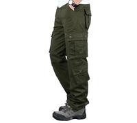 Jinsha Men's Work Trousers Six Pocket/Eight Pocket Men's Trousers Plus Size Cotton Casual Pants(8 Pockets Army Green 44)