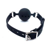 jinshang Soft Silicone Ball Full Mesh Mouth Plug (Black)