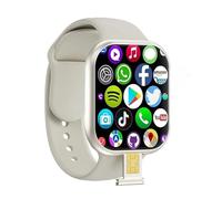 JINSHANGZI 2025 NEW VP29 Smart Watch 4G Android 128GB Storage 4G/5G LTE Sim Card GPS WIFI 2.29 inch 490 * 580 Amoled NEW Smartwatch Rotary Camera (Silver,4GB 64GB)