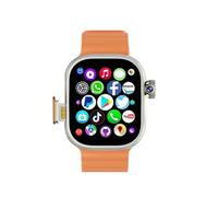 JINSHANGZI CDS9 4G Android smartwatch, 2.2-inch Amoled high-definition screen with Play Store rotating camera WiFi GPS SIM card smartwatch (Orange,8GB 128GB)