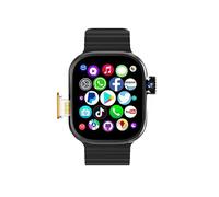 JINSHANGZI CDS9 4G Android smartwatch, 2.2-inch Amoled high-definition screen with Play Store rotating camera WiFi GPS SIM card smartwatch (Black,4GB 64GB)