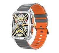 JINSHANGZI Men 1.9" Waterproof Blue Tooth Call Smart Watch NFC Sports Fitness Tracker Smartwatch Music Playing Heartrate AI Voice Assistant (Silver)