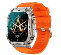 JINSHANGZI Smart Watches K57 Pro Men Bluetooth Call Outdoors Sport 400mAh Battery 1.96inch IPS Screen Heart Rate Blood Pressure Smartwatch (Orange)