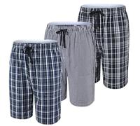 JINSHI Mens Pyjama Bottoms Loungewear with Pockets Jogging Sleeping Shorts 3 Pack 008 M
