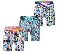JINSHI Men's Underwear Long Boxer Briefs Underpants The Boxer for Men Breathable Bamboo Viscose Pack, 3 Pack:002, 4XL