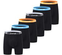 JINSHI Mens Underwear Short Leg Stretch Micro Modal Boxer Briefs, Black-mf401-ds, XL