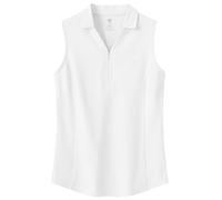 JINSHI Women's Sleeveless Polo Shirts V-Neck Cotton Casual Golf Work Top | Breathable, Skin-friendly, Cotton, Sleeveless Top for Golf, Tennis, Horse Riding, Sports, Work, Office or Daily Casual Wear.