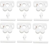 Jinshining 6Pcs White Marine Boat Ball Catch Door Cupboard Spring Cabinet Catch Boat Door Latch Back Plates Roller Latch Plastic Catches Cabinet Hardware Catches