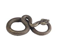 Jinshining Bronze Snake Figurine Decor High Simulation Fantasy Brass Vintage Style Snake Statue for Office Snake Sculpture for Desktop, Snake Figurine, Brown, 1