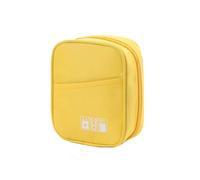 JINSI Small Cable Organiser Bag Travel Electronics Pouch Tech Accessories Case for Chargers, Cables, Power Banks, USB (Yellow)