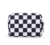 JINSI Small Makeup Bag Cosmetic Pouch Zipper Mini Tech Charger Cable Electronic Organizer Case Travel Accessories (Black&White)