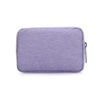 JINSI Small Makeup Bag Cosmetic Pouch Zipper Mini Tech Charger Cable Electronic Organizer Case Travel Accessories (Purple)