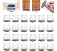 Jinsihou Chair Leg Protectors for Hardwood Floors, 24pcs Durable Silicone Chair Leg Medium Covers Caps with Indivisible Felt Pads, Move Furniture Quietly and Protect Your Floors from Scratches
