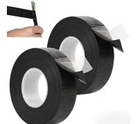 Jinsion 2 Pieces Black Electric Insulation Tapes, 5mx23mm Electrical Tape Strong Self-Adhesive, Waterproof Insulating Tape Electrical, Hose Vulcanising Tape for Emergency Repair Cable Insulation