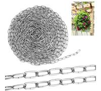 Jinsion 304 Stainless Steel Chain, 1.5MM Thick Hanging Chains Link Sold by The Metre, 10 Metres Heavy Duty Metal Chain for Gate Padlock Outdoor Lifting Hanging Swing Chains Bike Cycle Lock