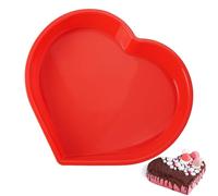 Jinsion Heart Cake Tin, Silicone Heart Shaped Tin 8 inch, 21cm Hearts Cake Mould for Baking, BPA Free Non-Stick Cake Baking Pan, Nonstick Silicone Cake Mould for Cakes, Bread, Pudding