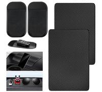 Jinsion Non Slip Car Dashboard Mat, 4 Pieces Anti Slip Car Dash Mats, Heat-Resistant Silicone car Dash Mats Multifunctional Fixate Anti-Slip Grip Mat for Cell Phone, Sunglasses and Keys Holder
