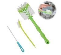 Jinsion Pack of 3 Green Nylon Bristle Cleaning Brushes for Thermomix, Mixing Pot, Pot Knife, Kitchen Utensils, Baby Bottles, Mixer Containers, Stand Mixers, Bowl Blades, Bowls