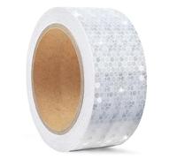 Jinsion White Reflective Tape, 10M x 5CM Reflective Tape Outdoor Waterproof, Truck Road PET Reflector Sticky, Hi Vis Self-Adhesive Safety Warning Strips for Trailers, Trucks, Cars, Bikes
