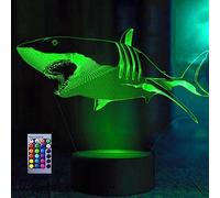 Jinson well 3D Shark Fish led Night Light 16 Colors Mood Lamp USB Table Desk LED Decoration Children Present Kids Home Party Birthday Gift Toys
