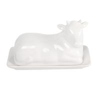 jinsongdafa Butter Dish with Lid, Porcelain Butter Keeper, Butter Holder with Cover, Butter Container Perfect for high-end Restaurant, Hotel or Decoration, 7.4 Inch