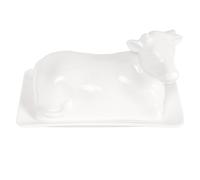 jinsongdafa Butter Dish with Lid, Porcelain Butter Keeper, Butter Holder with Cover, Butter Container Perfect for high-end Restaurant, Hotel or Decoration, 7.5 Inch
