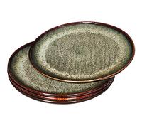 jinsongdafa Ceramic Dinner Plates Set, 25.5 CM Dessert Plates Set of 4, for Platter Tray Serving Plate - Microwave Dishwasher Safe,Scratch Resistant,Dinnerware Kitchen Porcelain Serving Dishes