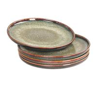 jinsongdafa Ceramic Dinner Plates Set, Dessert Plates Set of 4, for Platter Tray Serving Plate - Microwave Dishwasher Safe,Scratch Resistant,Dinnerware Kitchen Porcelain Serving Dishes, 25.5cm Round