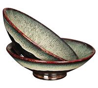 jinsongdafa Ceramic Japanese Ramen Noodle Soup Bowl Set of 2 - for Ramen, Pho,Soup,Salad, Pasta, Asian Dishes,Udon Noodles,Chinese Large Ramen Bowl - Microwave Dishwasher Oven Safe, 20.7 CM