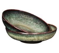 Jinsongdafa Ceramic Pasta Bowls Set of 2, Salad Bowls Soup Plates 1600 ML, Microwave & Dishwasher Safe, Modern Porcelain Dishes 25.2 CM