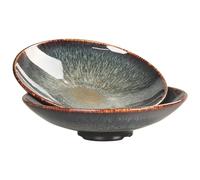 Jinsongdafa Ceramic Pasta Bowls Set of 2, Salad Bowls Soup Plates 710 ML, Modern Porcelain Dishes 24.3 CM, Microwave & Dishwasher Safe